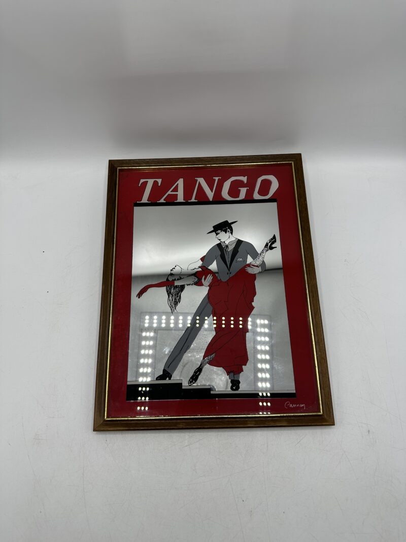 Cadre miroir sérigraphie Tango années 70 art déco – Image 4