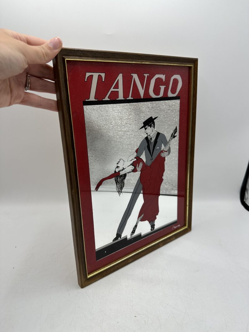 Cadre miroir sérigraphie Tango années 70 art déco – Image 5