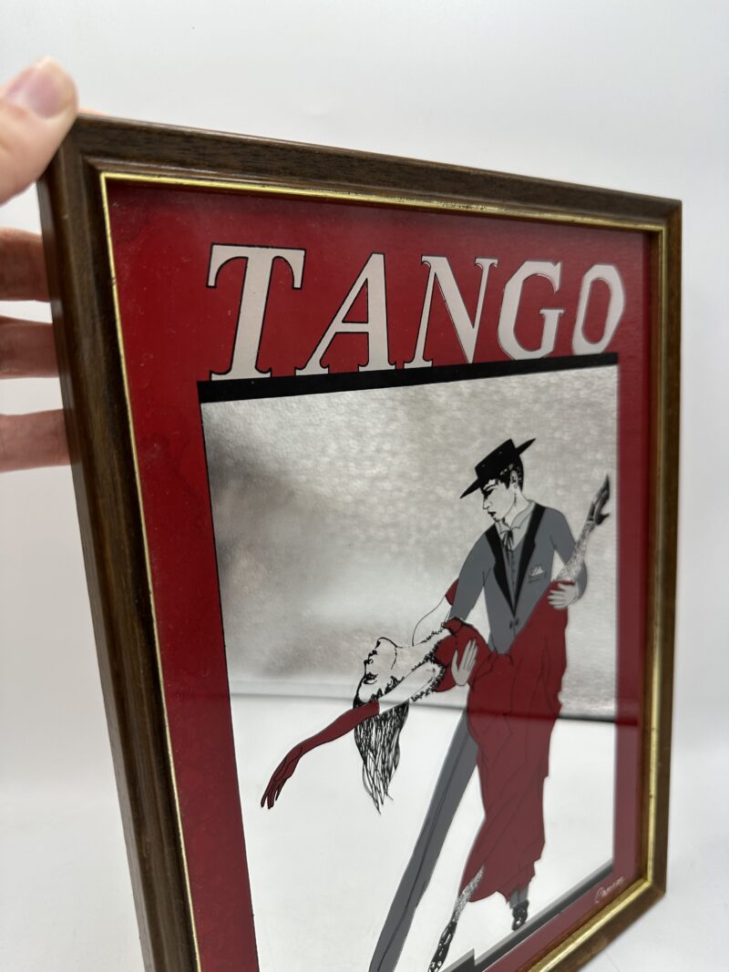 Cadre miroir sérigraphie Tango années 70 art déco – Image 7