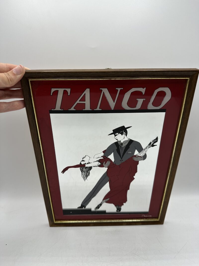 Cadre miroir sérigraphie Tango années 70 art déco – Image 9