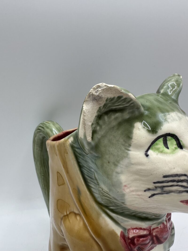 Pichet zoomorphe chat barbotine – Image 3