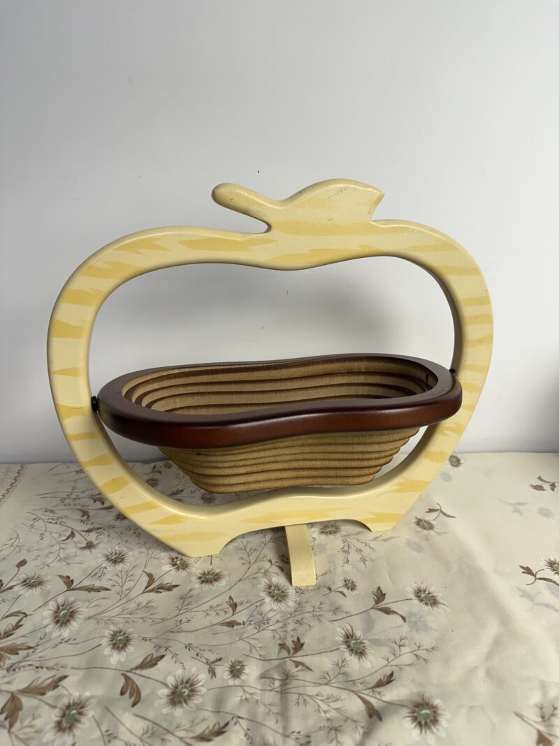 Corbeille à fruit pomme vintage en bois