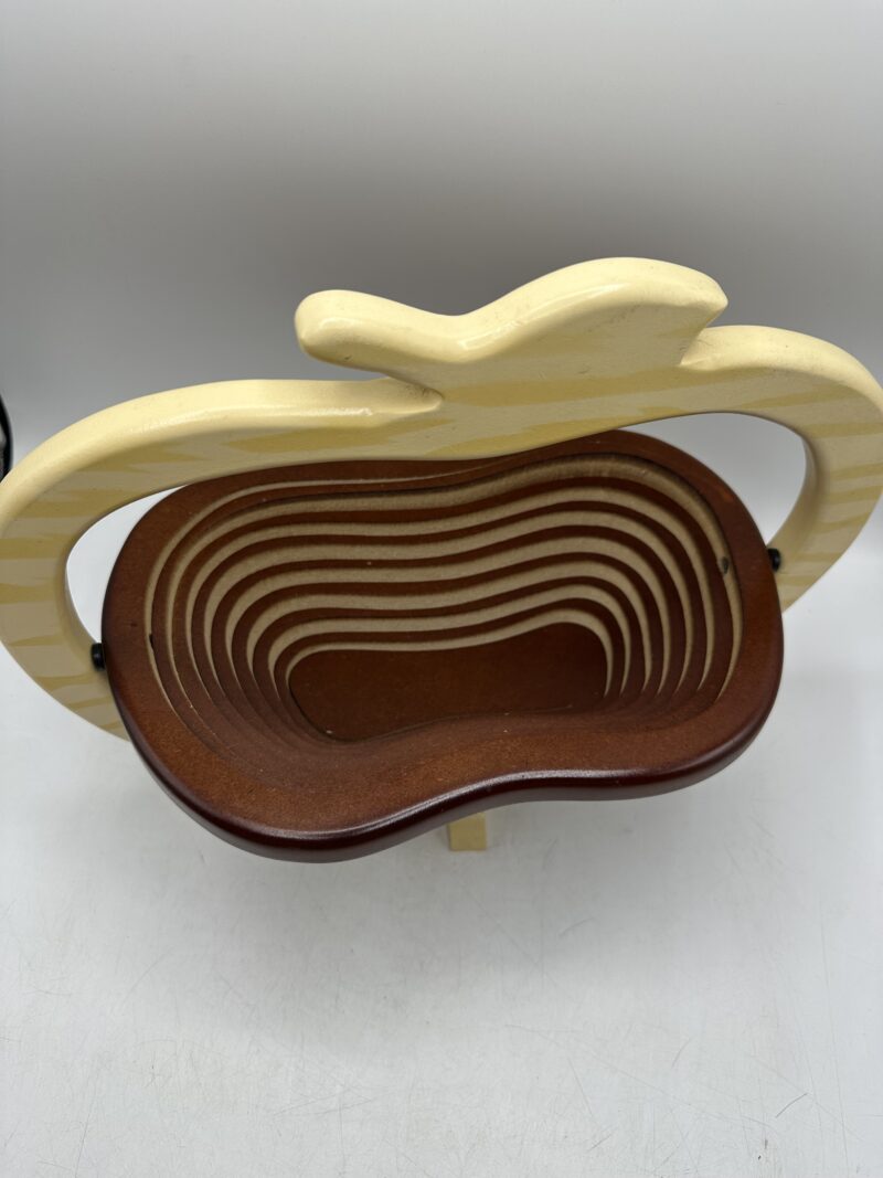 Corbeille à fruit pomme vintage en bois – Image 5