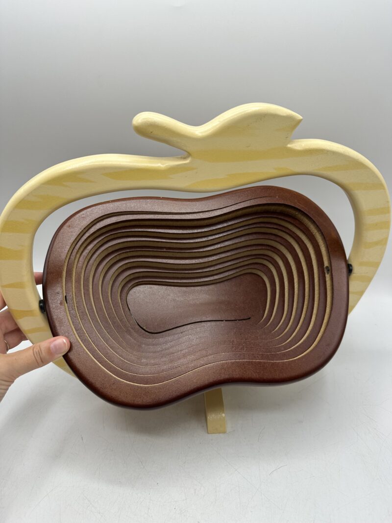 Corbeille à fruit pomme vintage en bois – Image 6