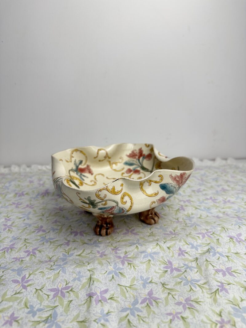 Ancienne coupe sur pieds K&G Lunéville polychrome