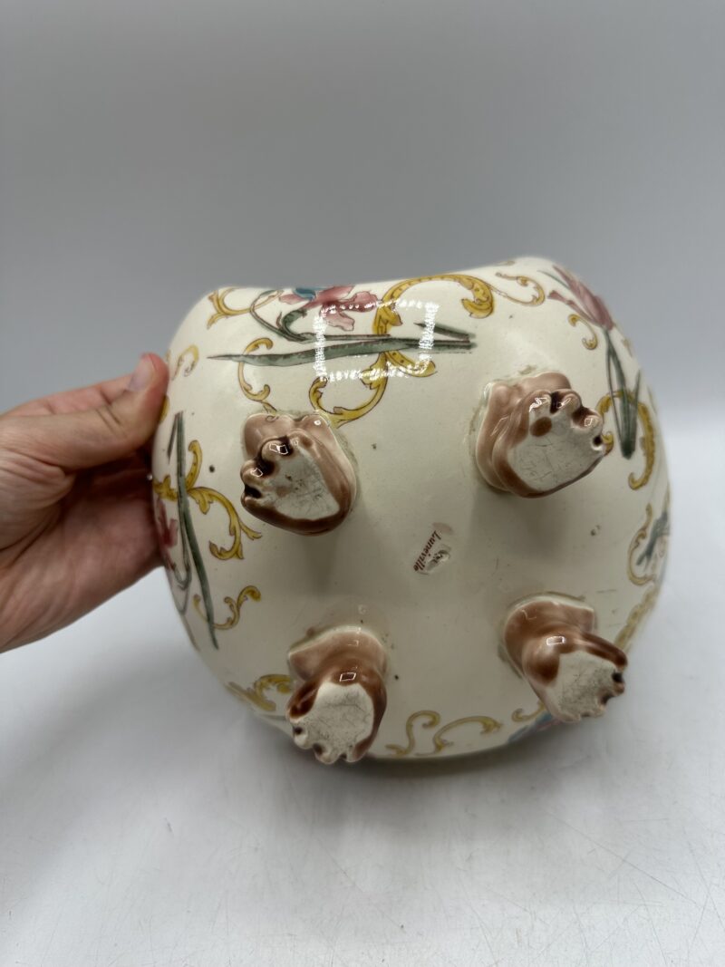 Ancienne coupe sur pieds K&G Lunéville polychrome – Image 6