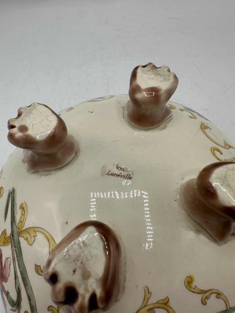 Ancienne coupe sur pieds K&G Lunéville polychrome – Image 7
