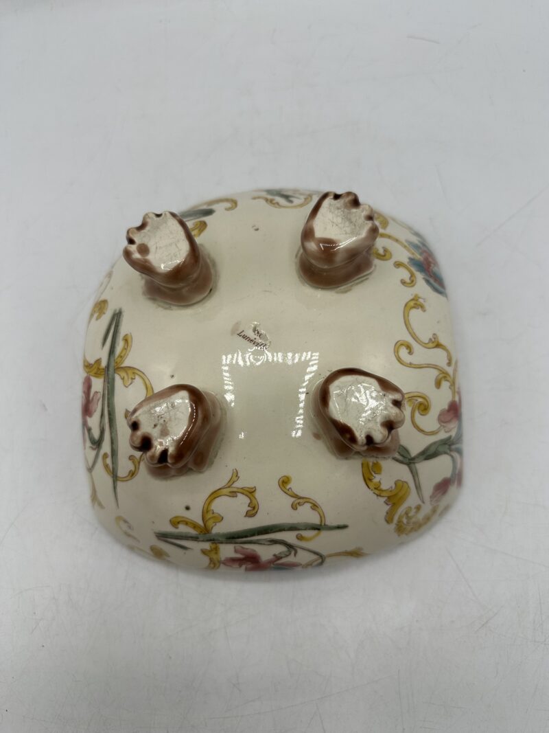 Ancienne coupe sur pieds K&G Lunéville polychrome – Image 8