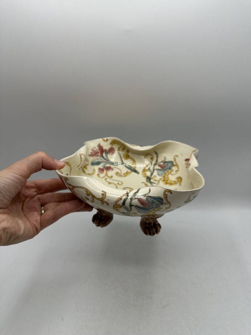 Ancienne coupe sur pieds K&G Lunéville polychrome – Image 9