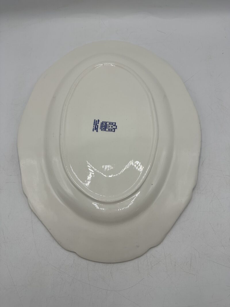 Plat de présentation ancien ovale Gien modèle Delft – Image 9