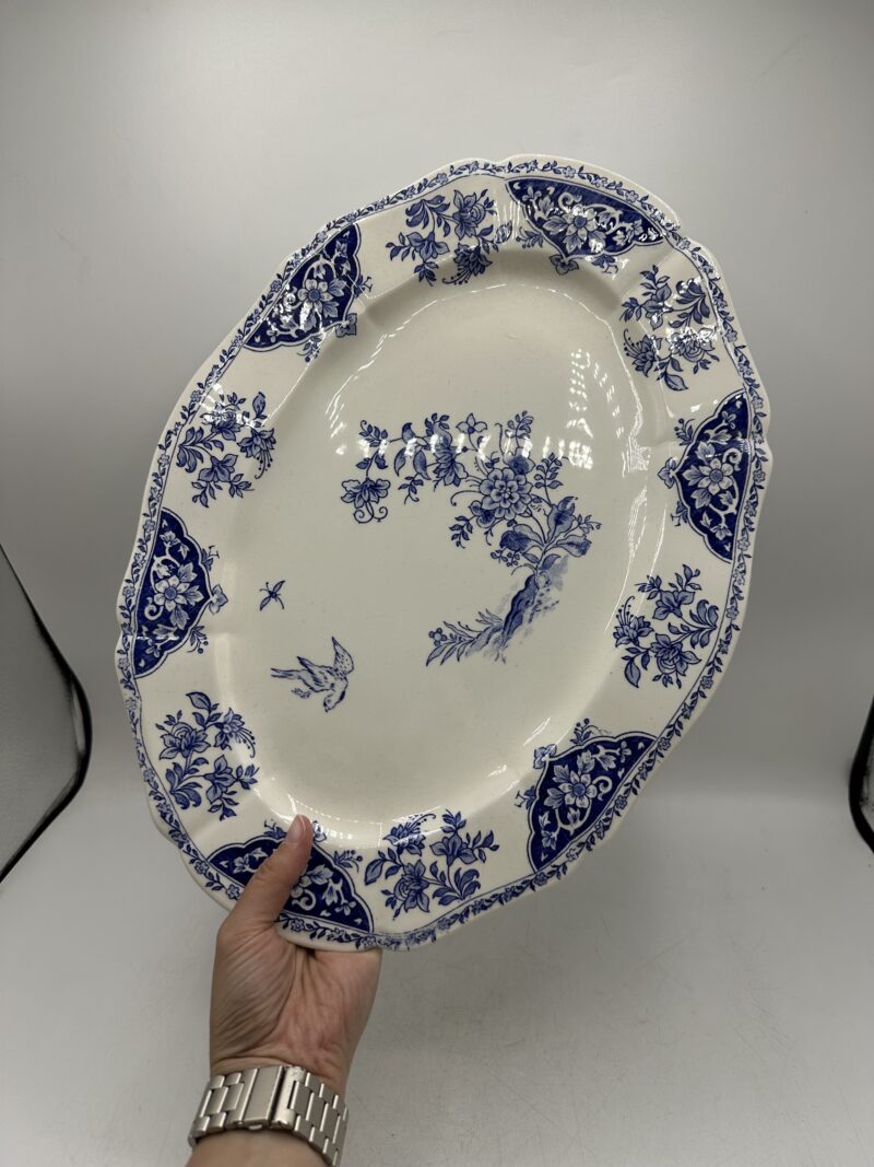 Plat de présentation ancien ovale Gien modèle Delft – Image 12