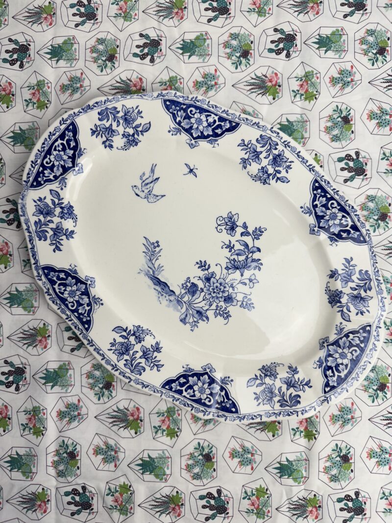 Plat de présentation ancien ovale Gien modèle Delft
