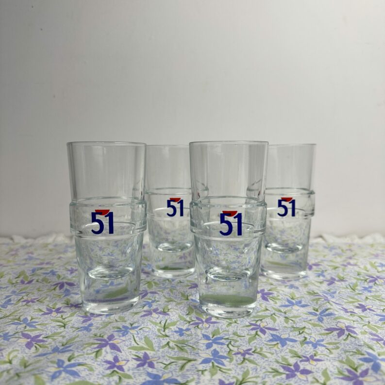 Lot de 4 verres 51 vintage