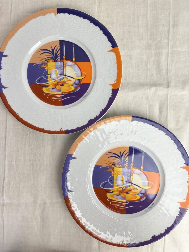 Duo de grandes assiettes Yves Deshoulières Apicius