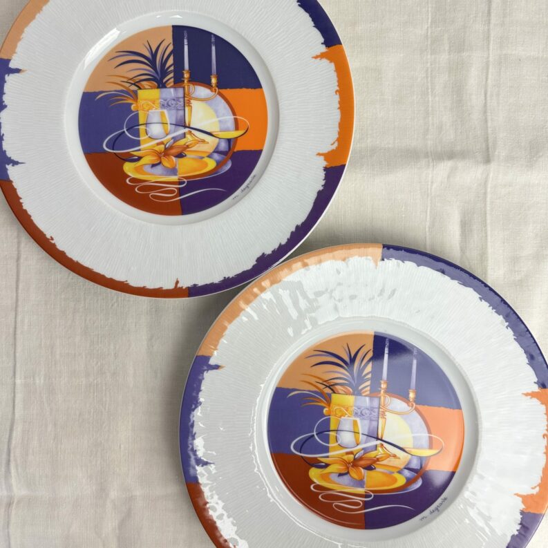 Duo de grandes assiettes Yves Deshoulières Apicius