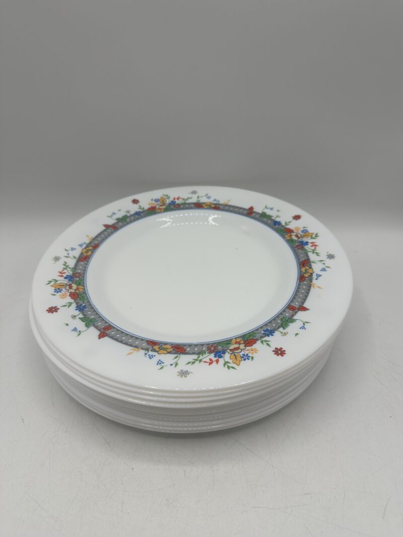 Service 11 assiettes Arcopal fleurie vintage – Image 2
