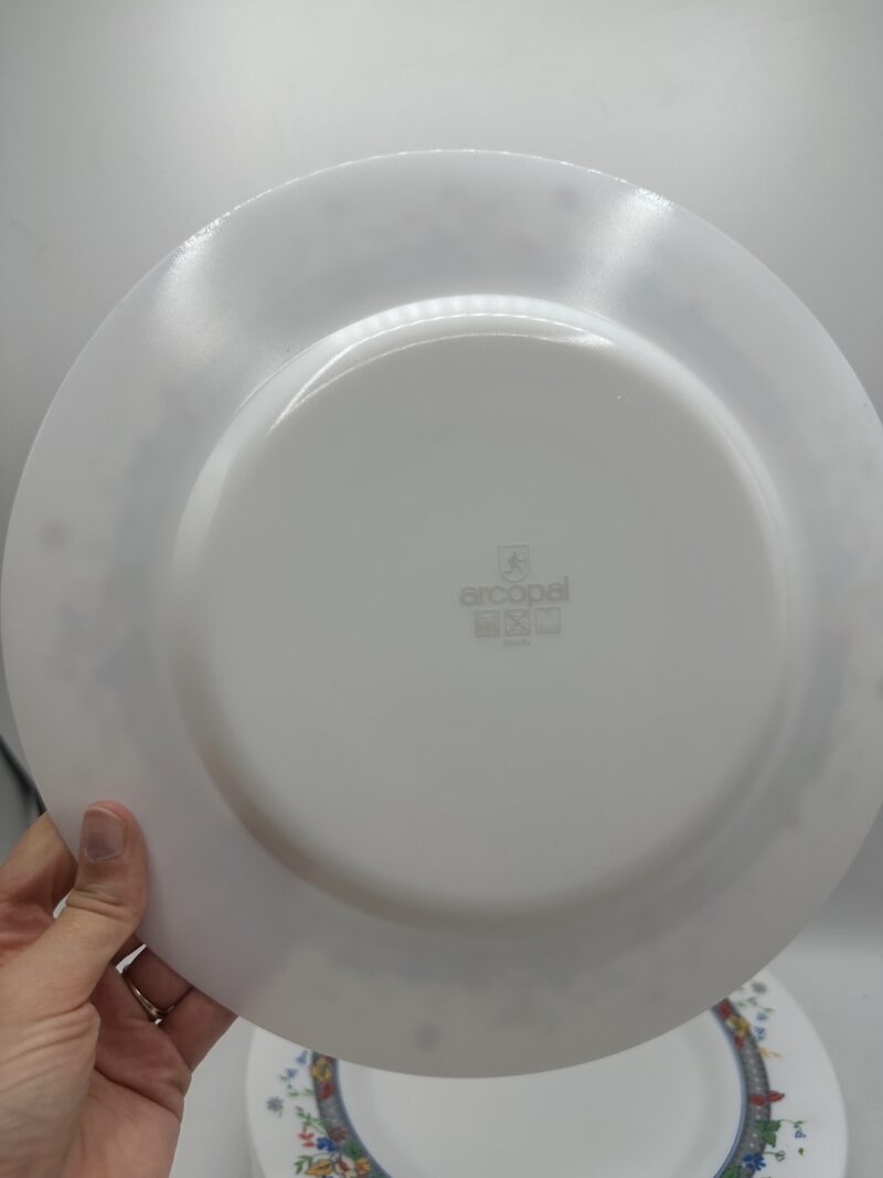 Service 11 assiettes Arcopal fleurie vintage – Image 5