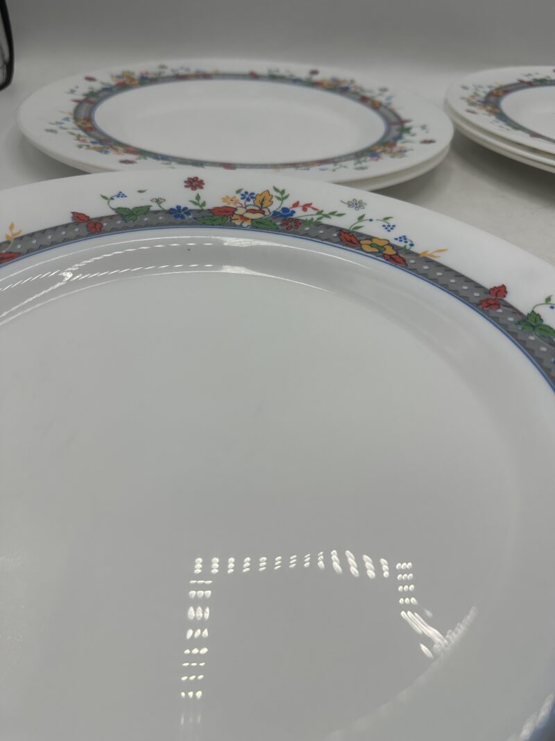 Service 11 assiettes Arcopal fleurie vintage – Image 8