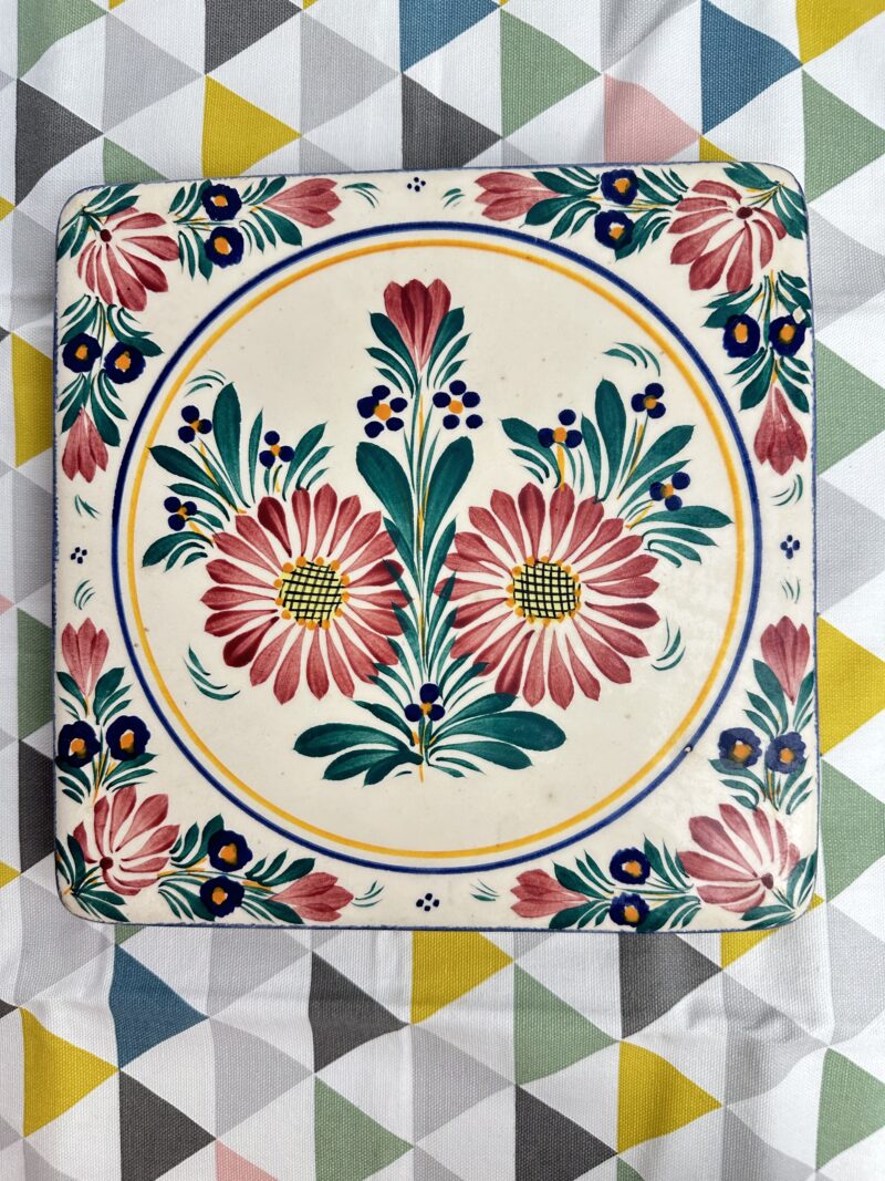 Dessous de plat fleuri Henriot Quimper