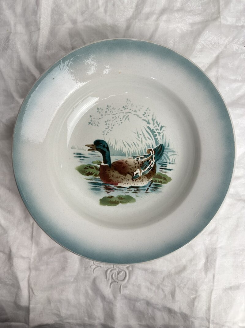 Ancien plat creux Saint Amand canard