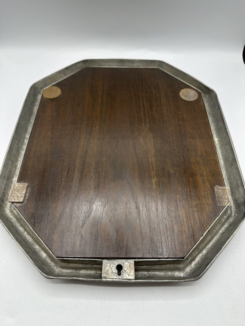 Ancien miroir octogonal en étain vintage – Image 9