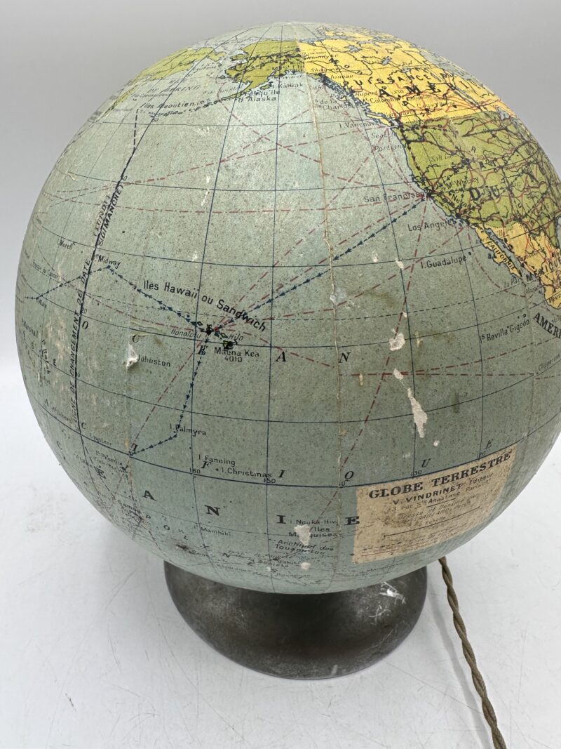 Lampe globe terrestre vintage V. Vindrinet vintage – Image 5