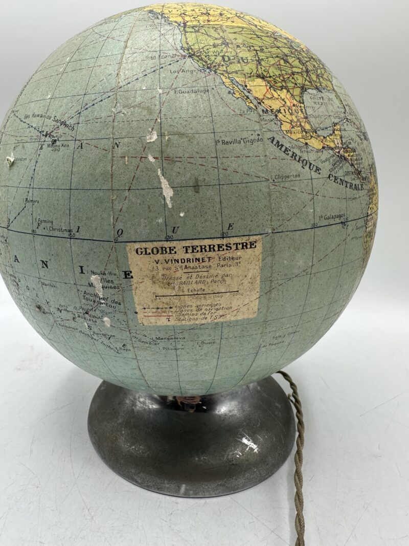 Lampe globe terrestre vintage V. Vindrinet vintage – Image 6