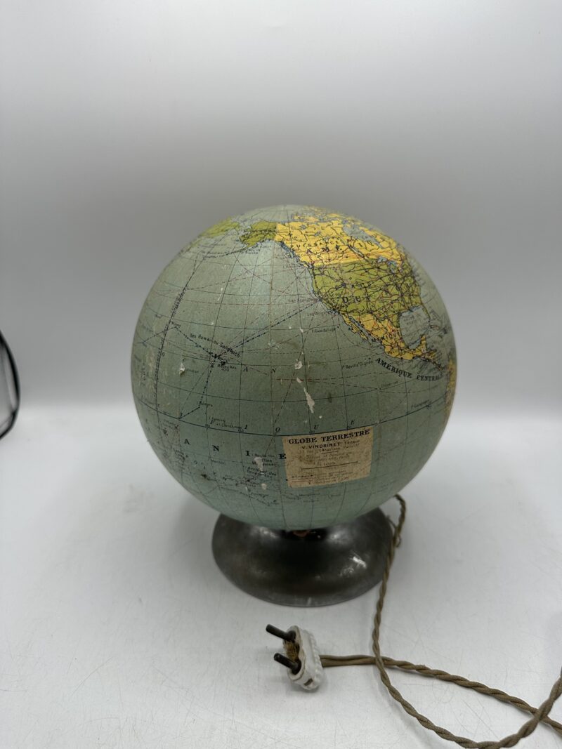 Lampe globe terrestre vintage V. Vindrinet vintage – Image 9