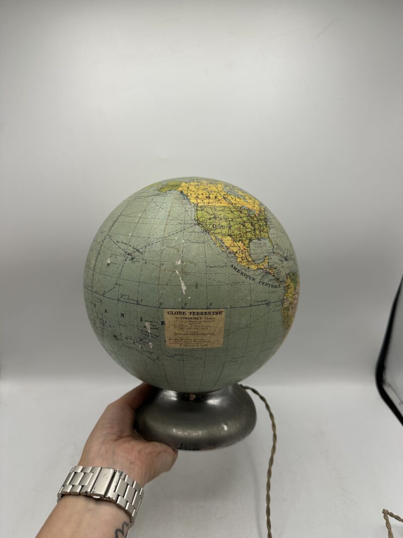 Lampe globe terrestre vintage V. Vindrinet vintage – Image 10