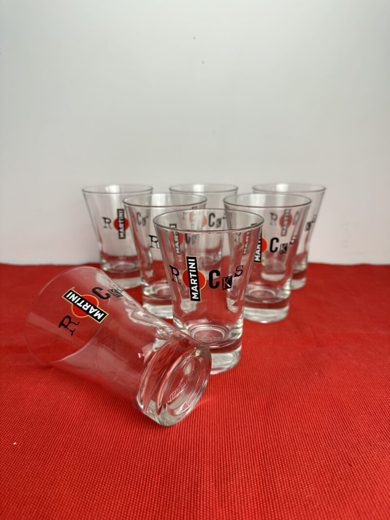 Lot de 8 verres Martini Rocks vintage