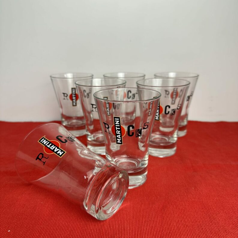 Lot de 8 verres Martini Rocks vintage