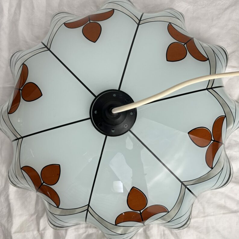 Suspension ancienne en verre design typique des années 50/60