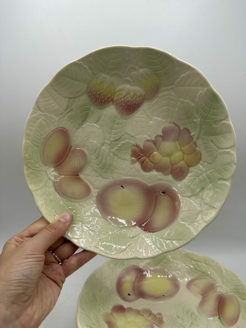 Lot Assiettes Creuses Céramique Salins Tambour Jaune Années 50-60 TBE