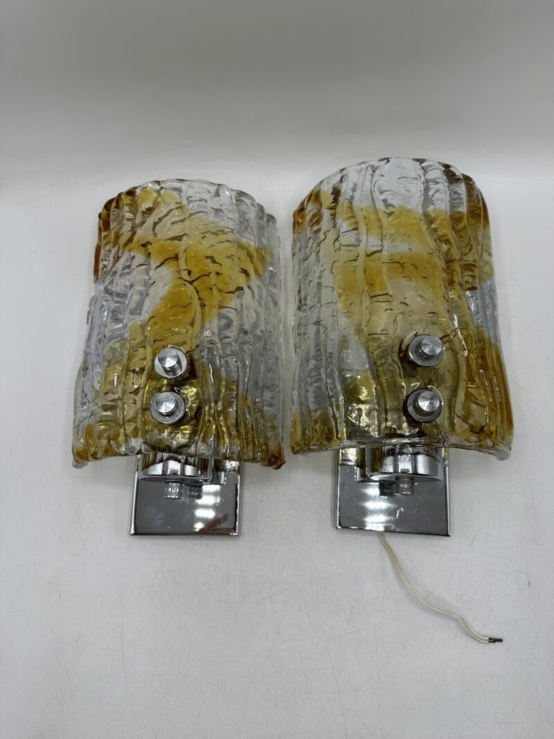 Duo d'appliques murales Murano Mazzega bicolore 1970 – Image 3