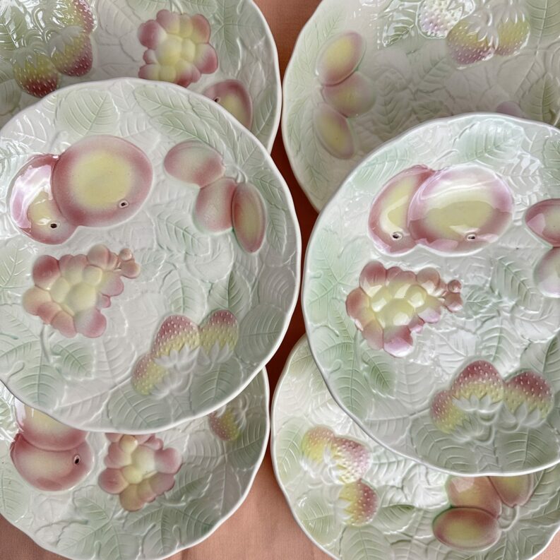 Ensemble 6 assiettes creuses barbotine Salins les bains