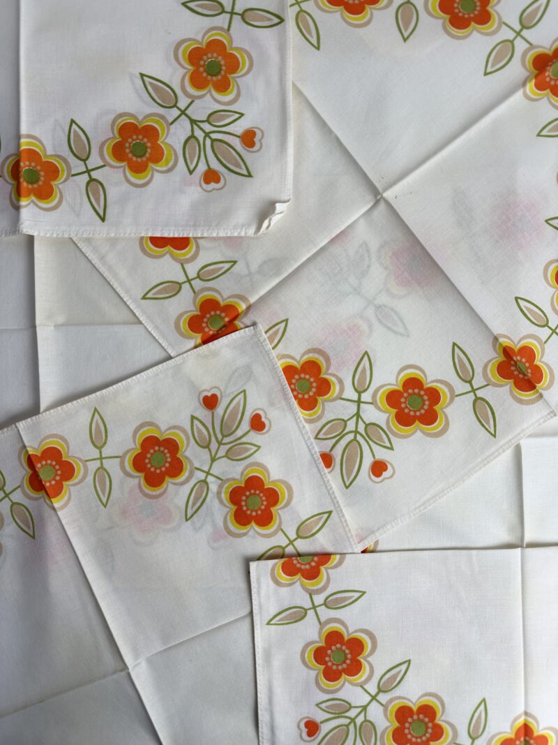 Lot de 6 carrés de tissu vintage fleuri