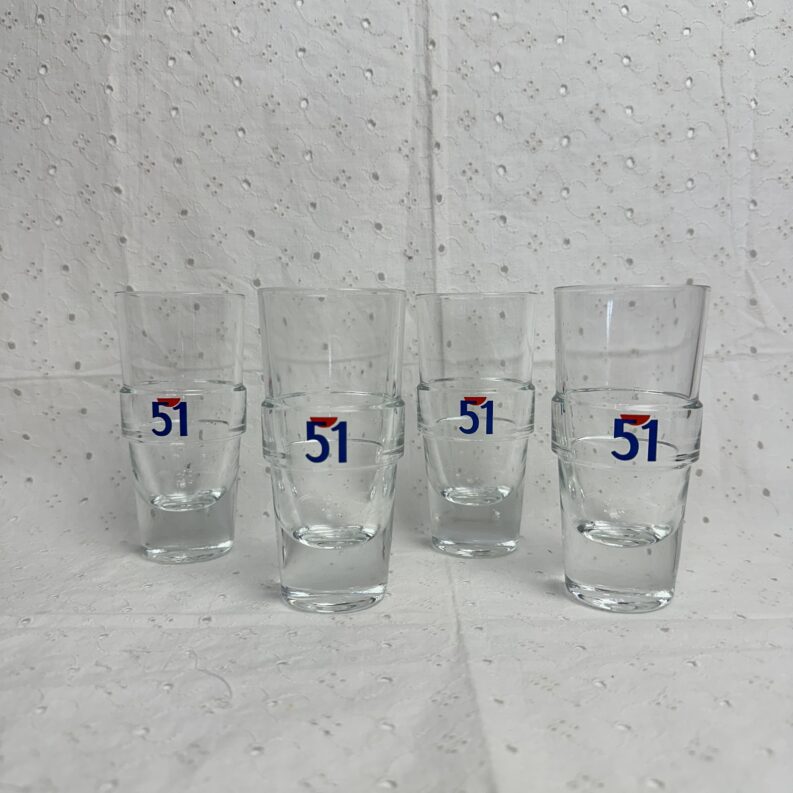 Lot de 4 verres 51 vintage