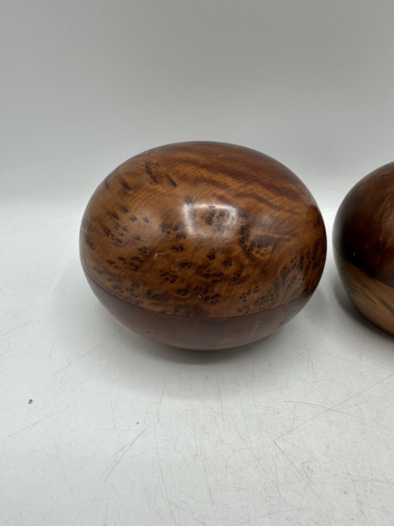 Ensemble de deux boites rondes anciennes en bois – Image 3