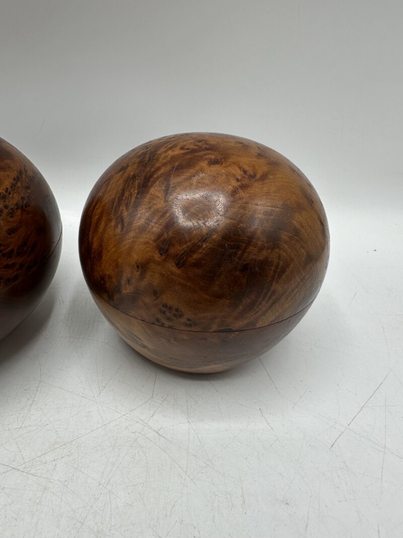Ensemble de deux boites rondes anciennes en bois – Image 4