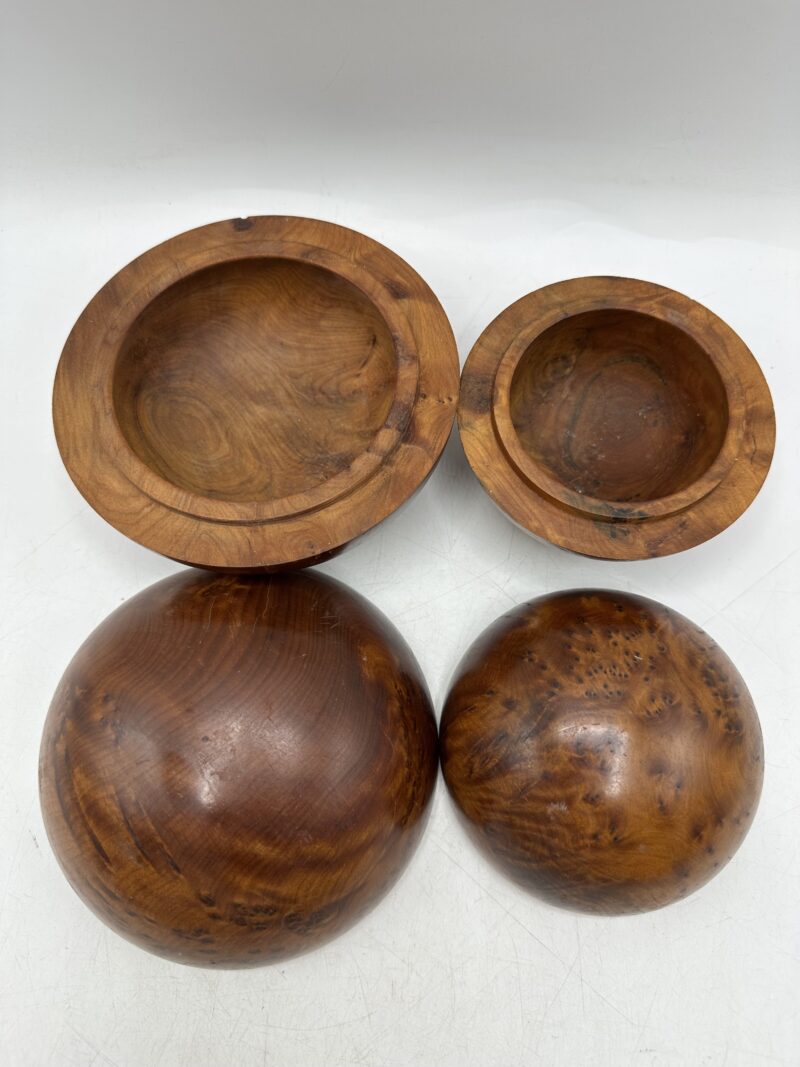 Ensemble de deux boites rondes anciennes en bois – Image 6