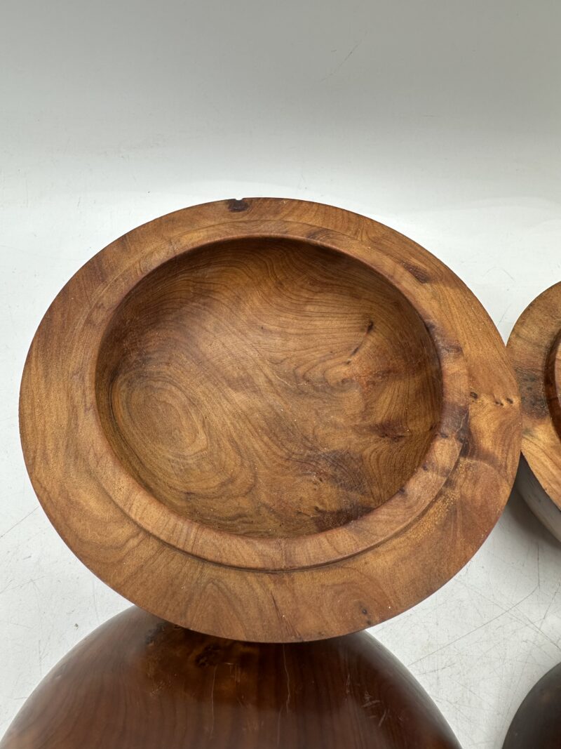 Ensemble de deux boites rondes anciennes en bois – Image 7