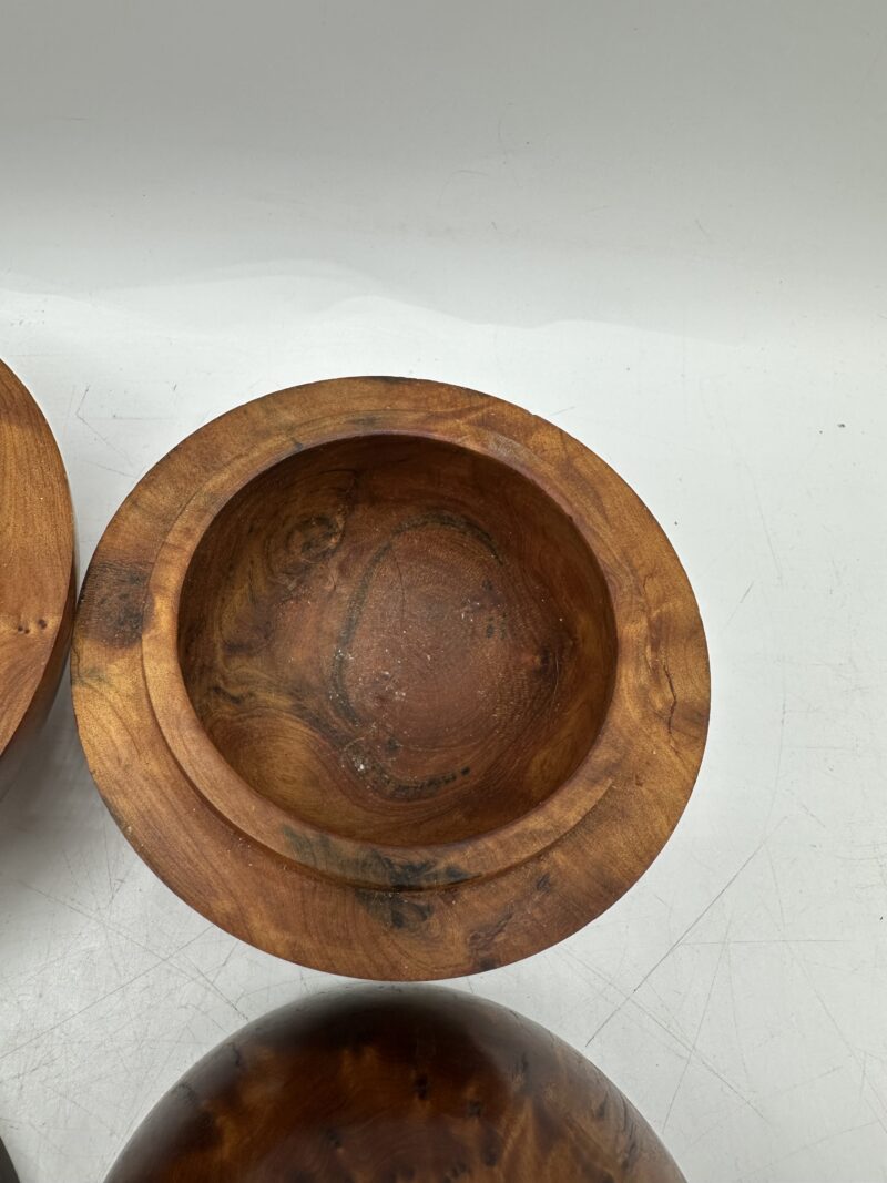 Ensemble de deux boites rondes anciennes en bois – Image 8