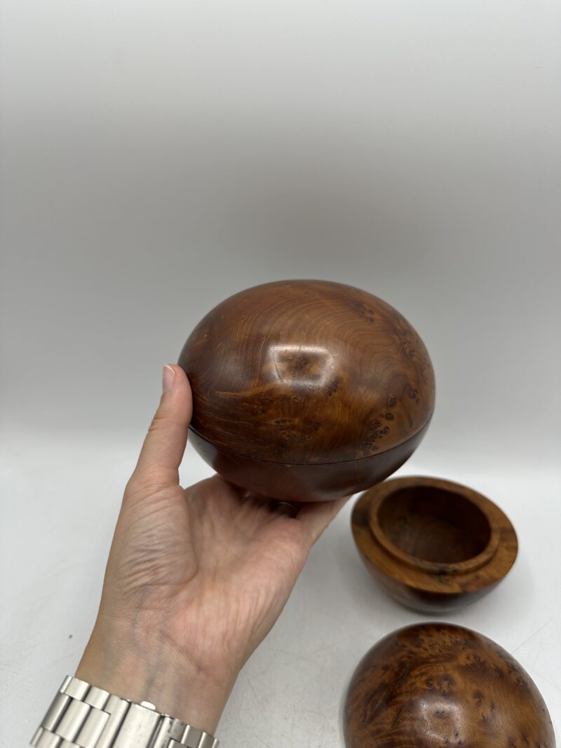 Ensemble de deux boites rondes anciennes en bois – Image 9