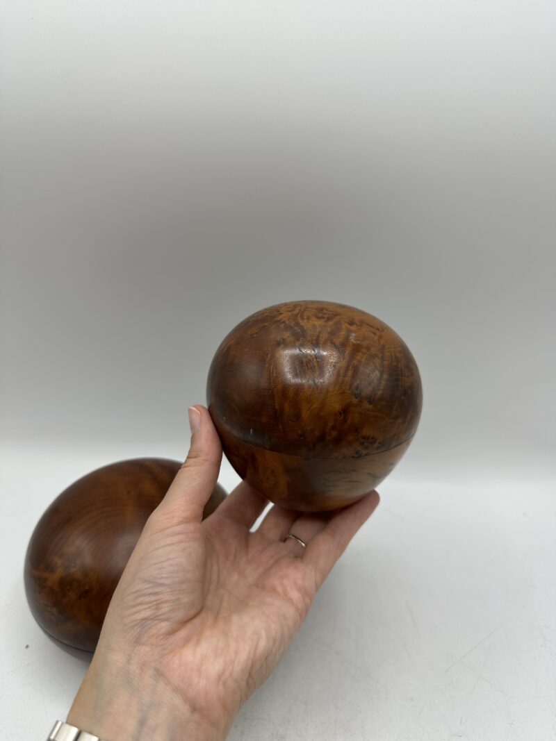 Ensemble de deux boites rondes anciennes en bois – Image 10