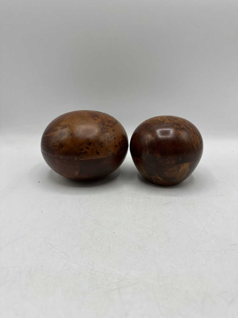 Ensemble de deux boites rondes anciennes en bois – Image 11