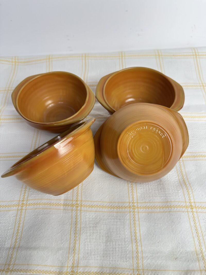 Ensemble de 4 bols Arcopal marron orange