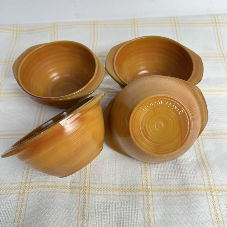 Ensemble de 4 bols Arcopal marron orange