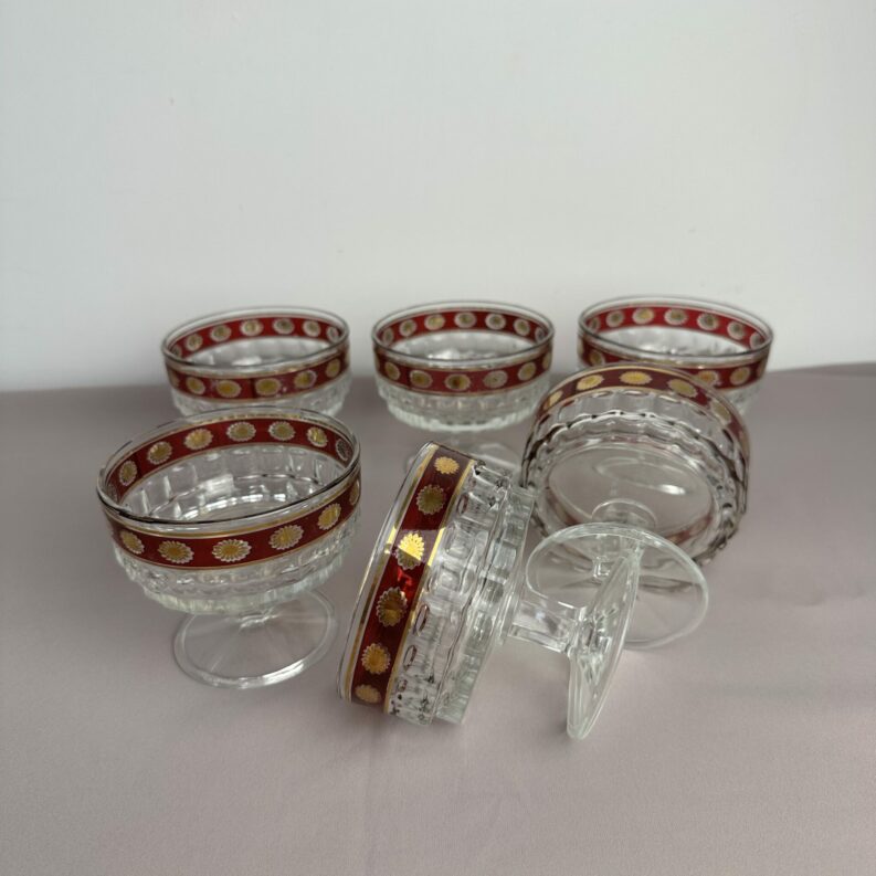 Lot de 6 coupelles sur pied style art déco