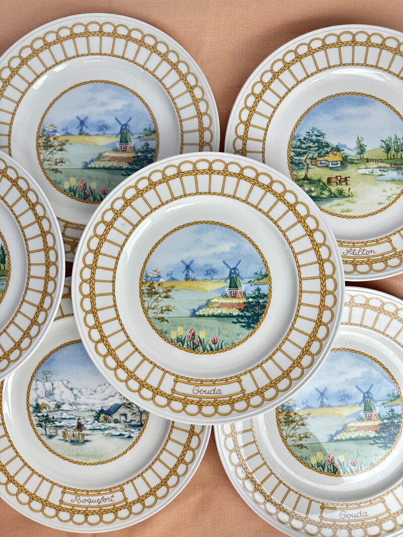Ensemble 7 assiettes anciennes Corbeille Villeroy et Boch