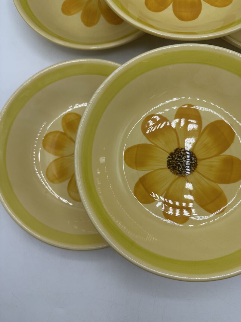 Ensemble 6 assiettes creuses Gien tournesol vintage – Image 9